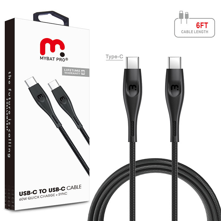 Cabo de carregamento rápido MyBat Pro Type-C para Type-C 6 FT