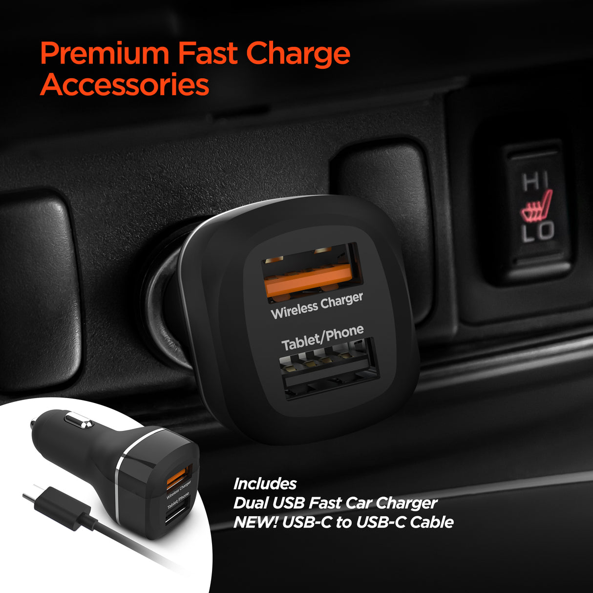 Gravity 15W Wireless Fast Charge Mount preto