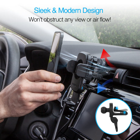 NAZTECH Smart Grip 15W Wireless Fast Charging Mount Vent + Dashboard + Windshield Black